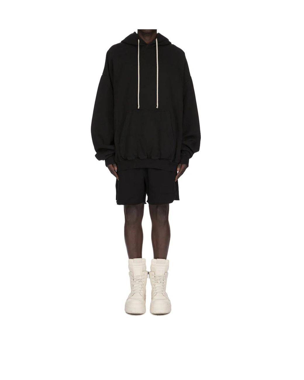 Rick Owens Black Drawstring-Fastening Track Shorts for men