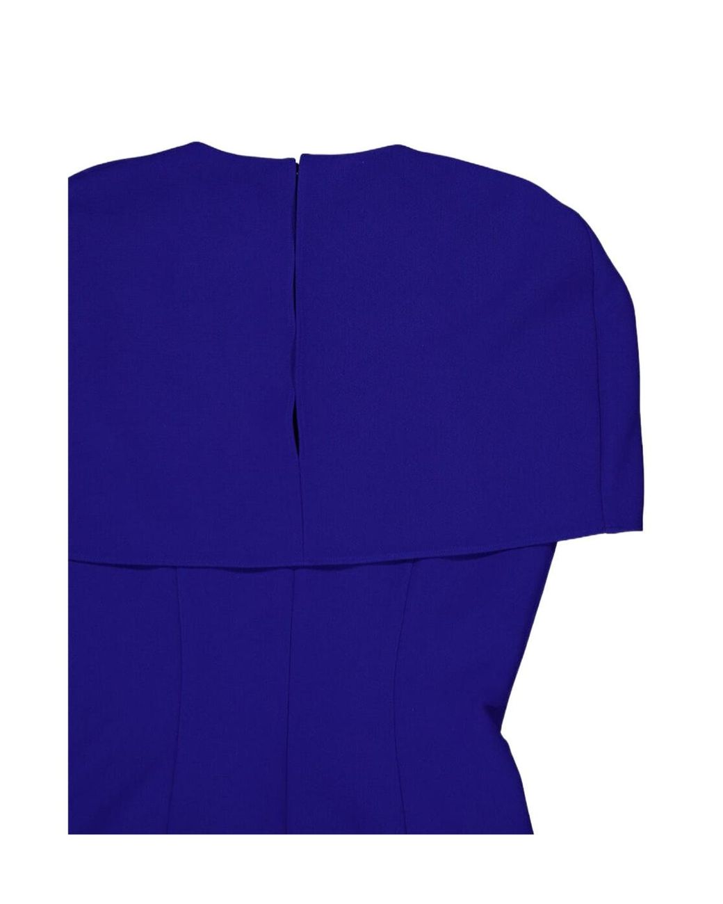 Roland Mouret Blue Cape-Overlay Crepe Midi Dress