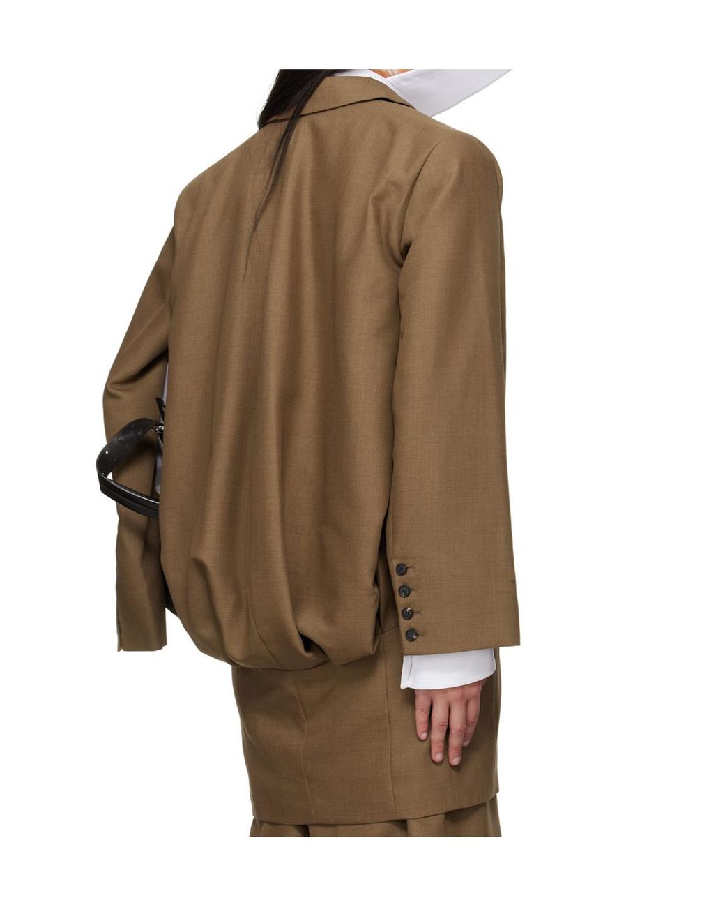 Egonlab Brown Curved Vent Long-Sleeved Blazer for men