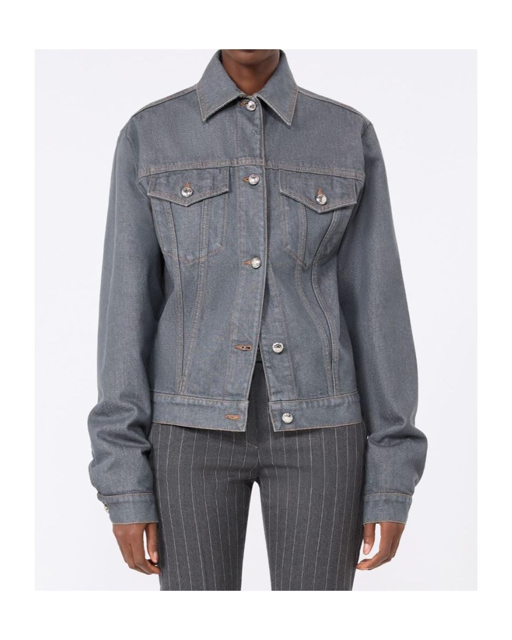 Sportmax Blue Button-Up Denim Jacket