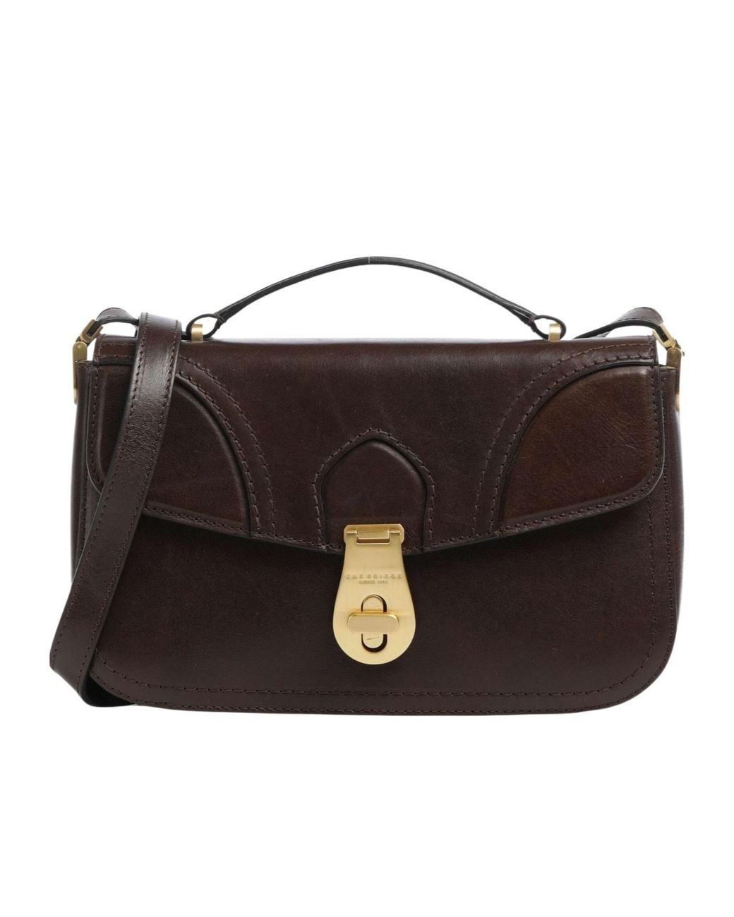 The Bridge Black Leather Flap Tote Bag
