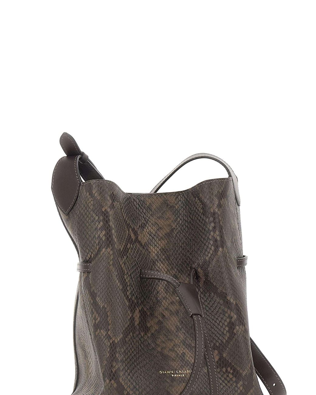 Gianni Chiarini Gray Sienna Drawstring Shoulder Bag