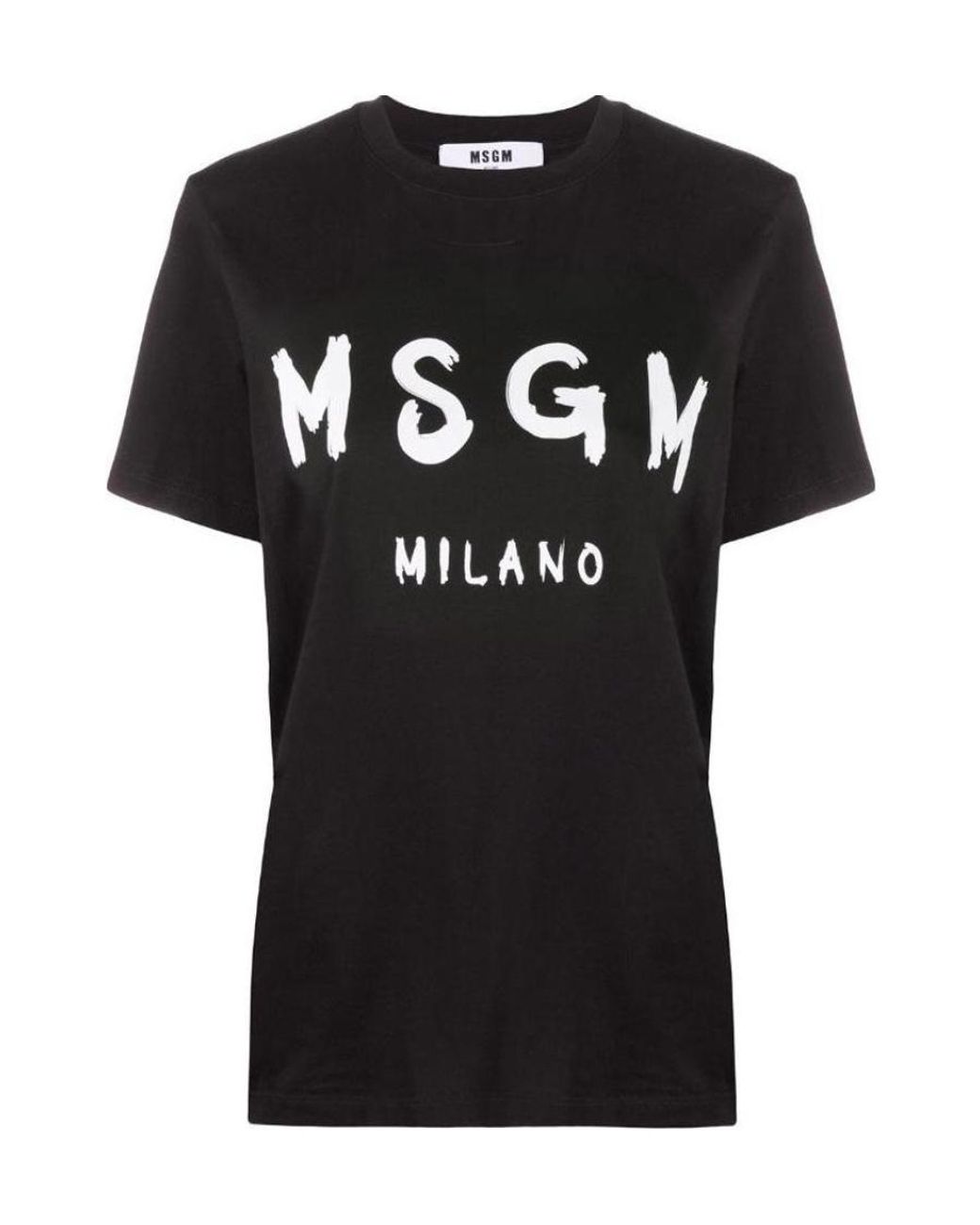 MSGM Black Logo Print T-Shirt