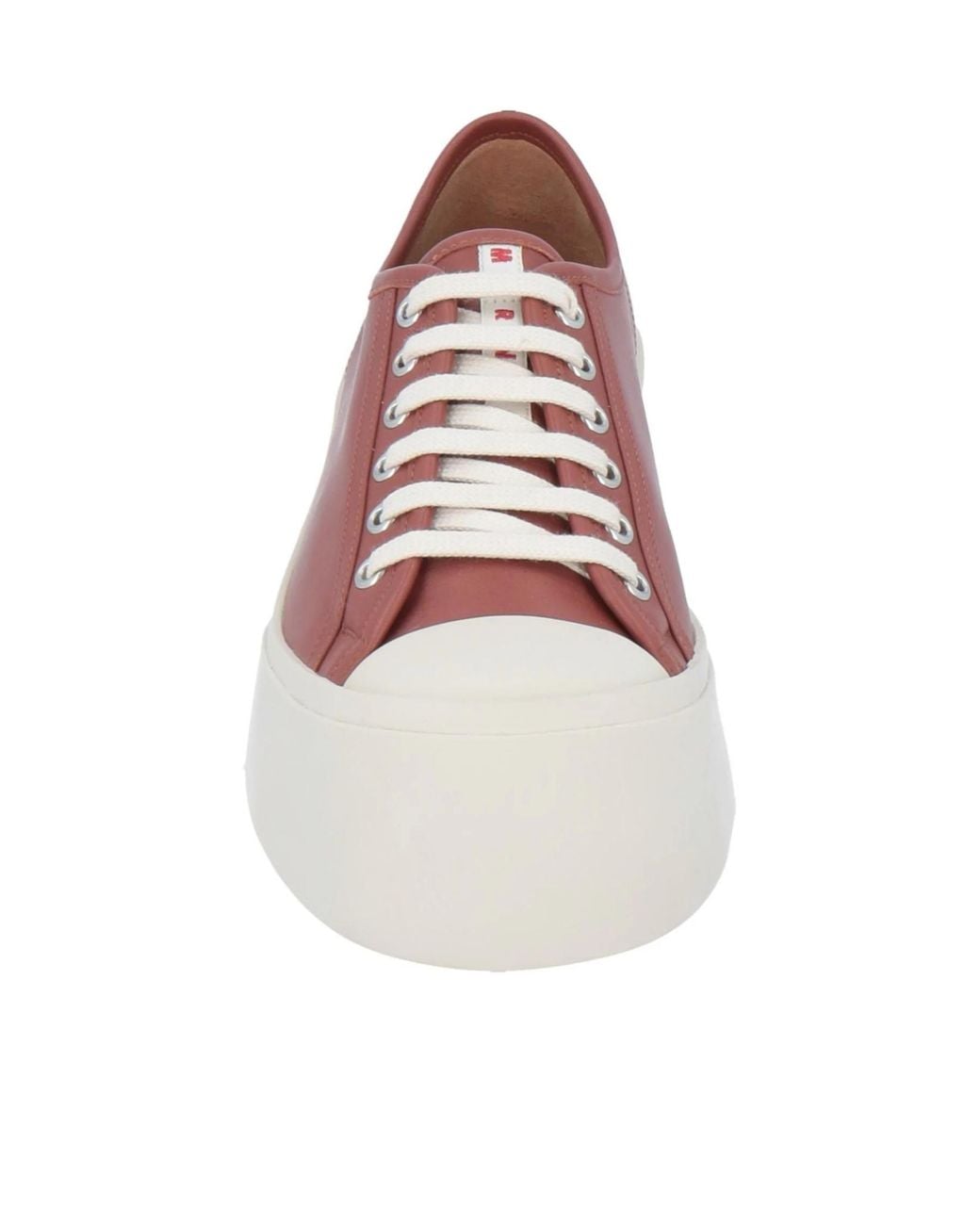Marni Red Minimalist Low-Top Leather Shoes