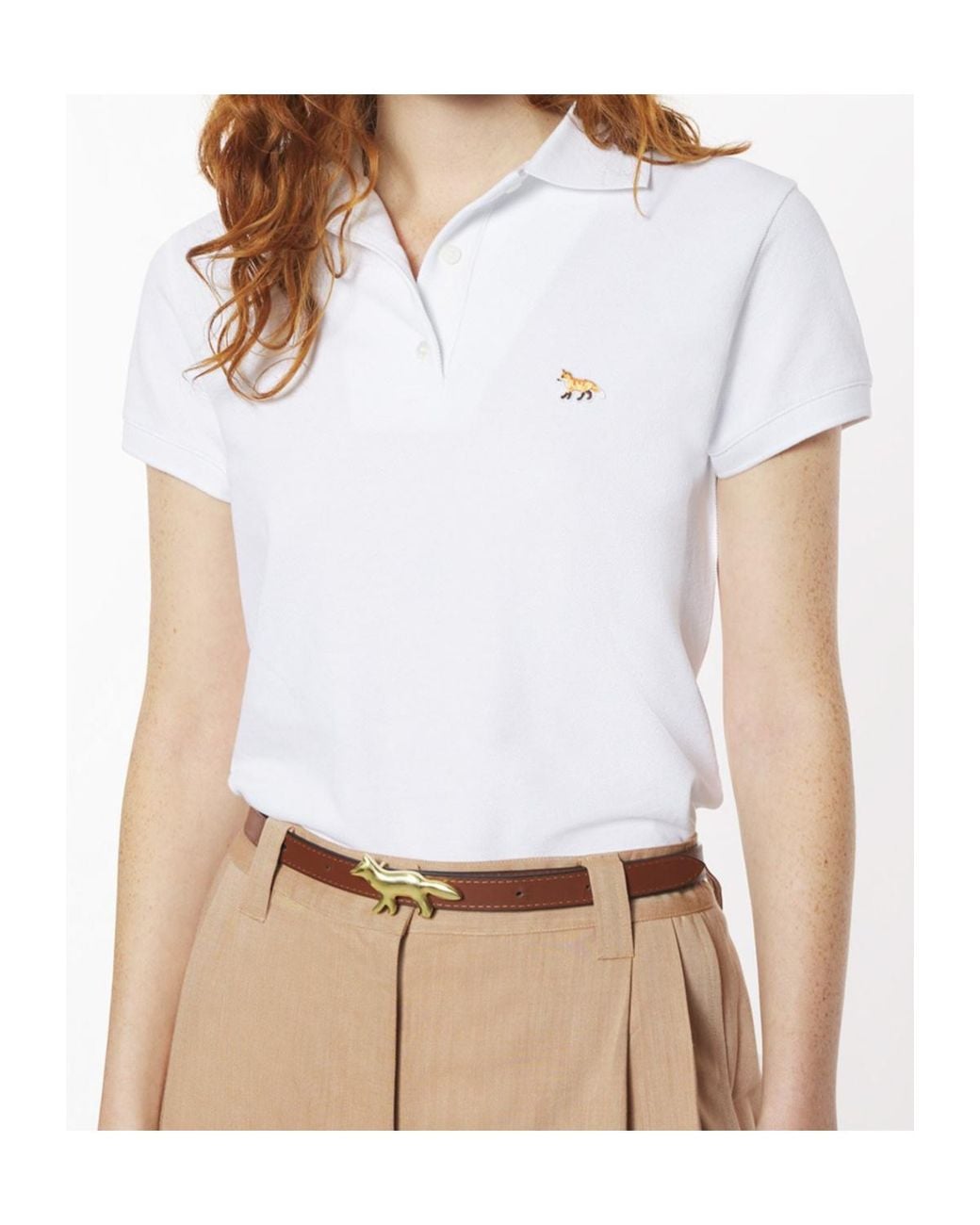 Maison Kitsuné White Maison Kitsuné Baby Fox Patch Polo Shirt