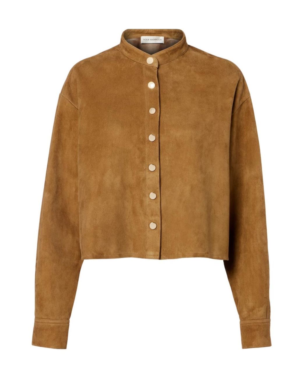 Nour Hammour Brown Lucien Suede Cropped Jacket