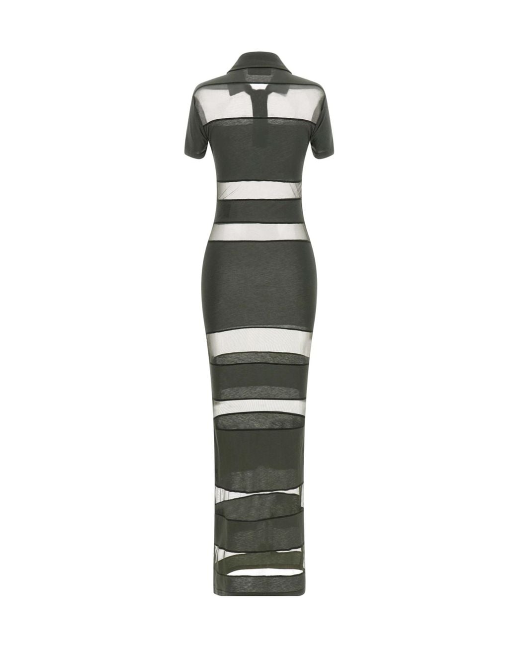 Coperni Green Striped Sheer Polo Dress