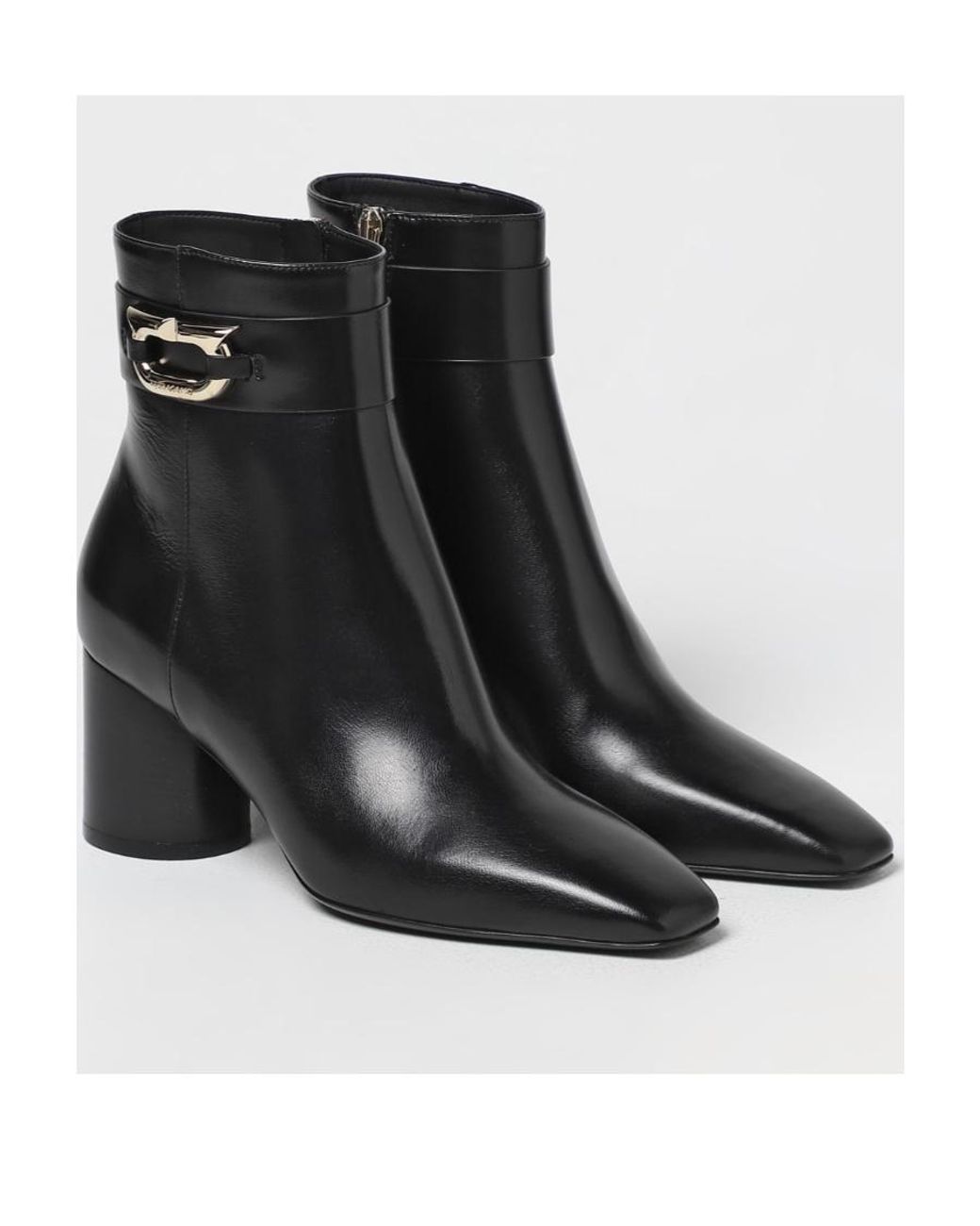 Ferragamo Black Ferragamo Pointed Toe Buckle Boots