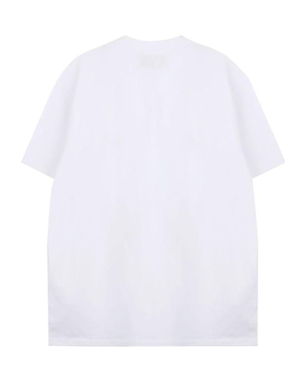 AMI White Ami Heart Logo Crewneck T-Shirt for men