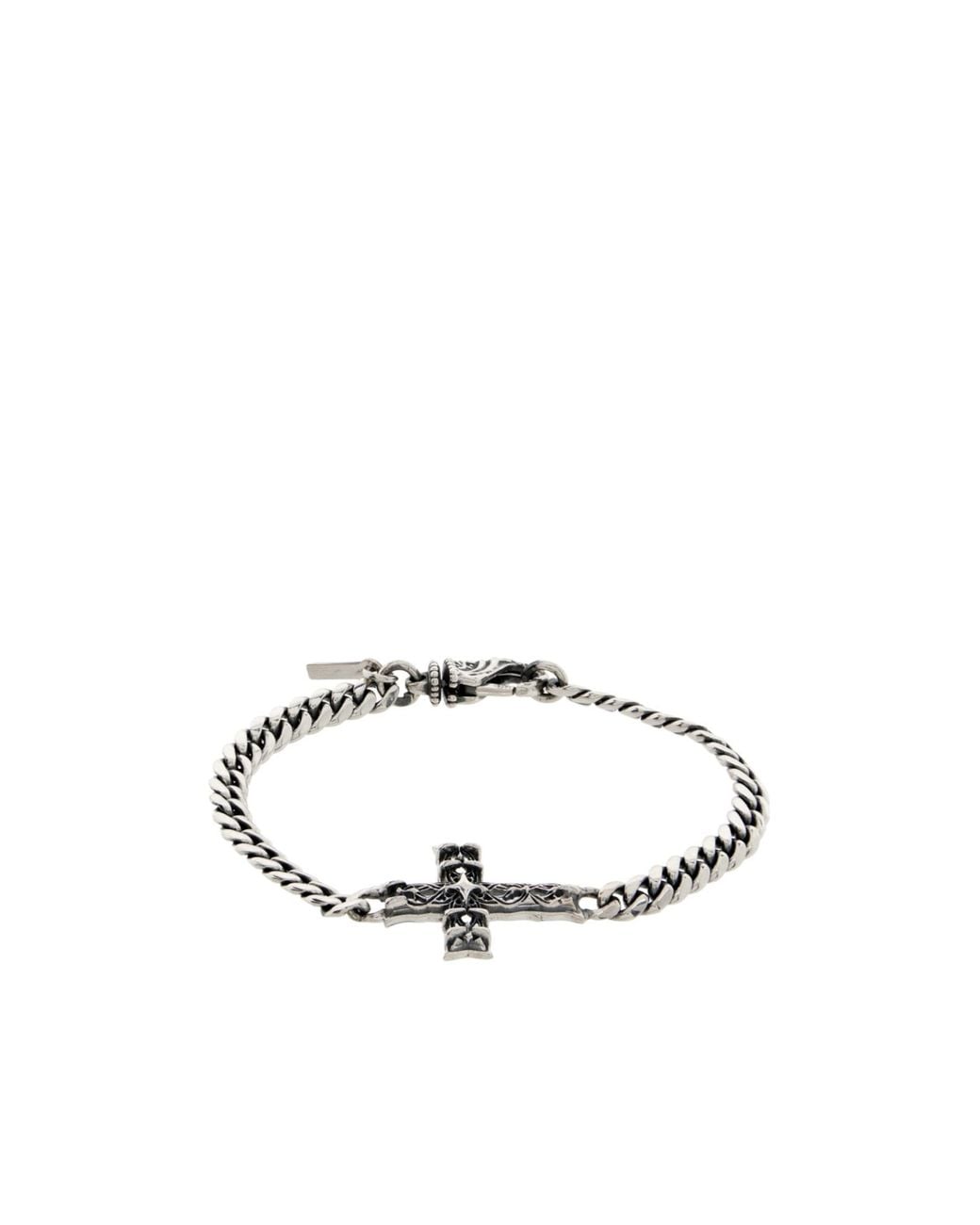 Emanuele Bicocchi White Chain Notre-Dame Cross Bracelet for men