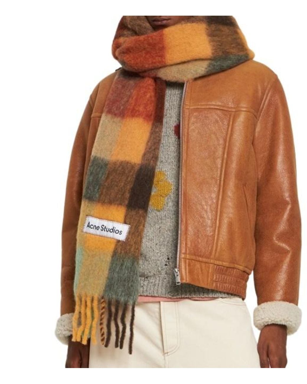 Acne Multicolor Scarf With Fringes for men