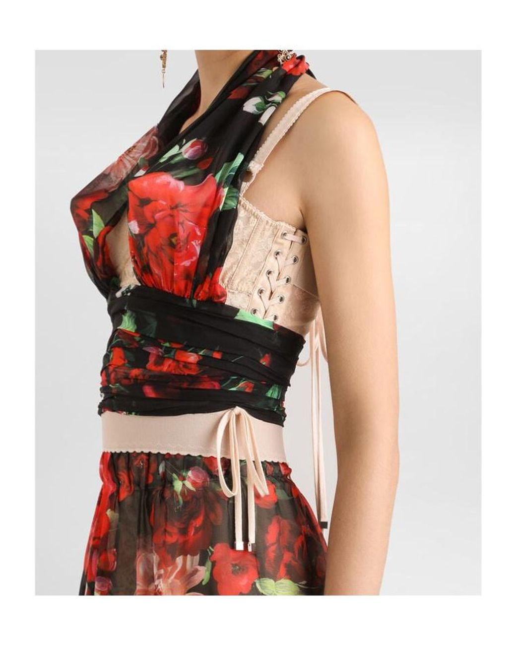 Dolce & Gabbana Red Floral-Print Top