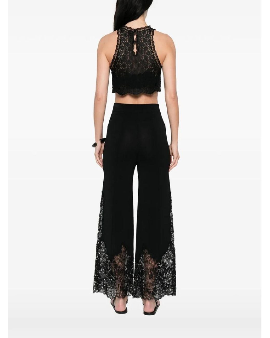 Ermanno Scervino Black Embroidery Tank Top