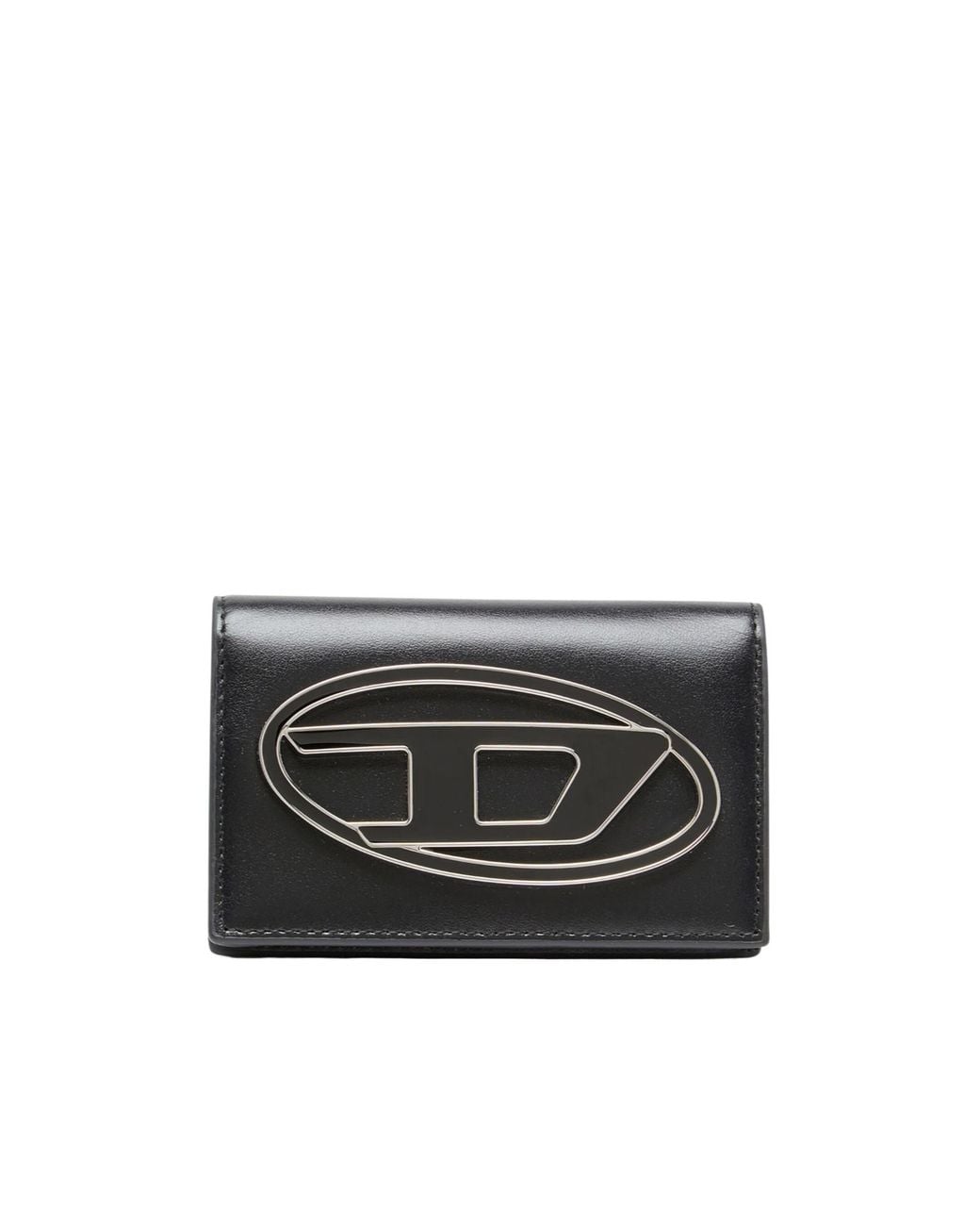 DIESEL Black 1Dr Oval-D Card Holder