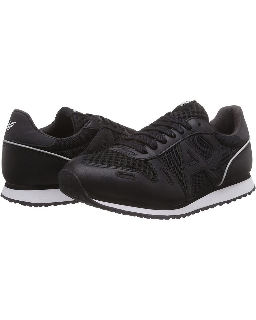Armani Jeans Black Laced Sneakers for men