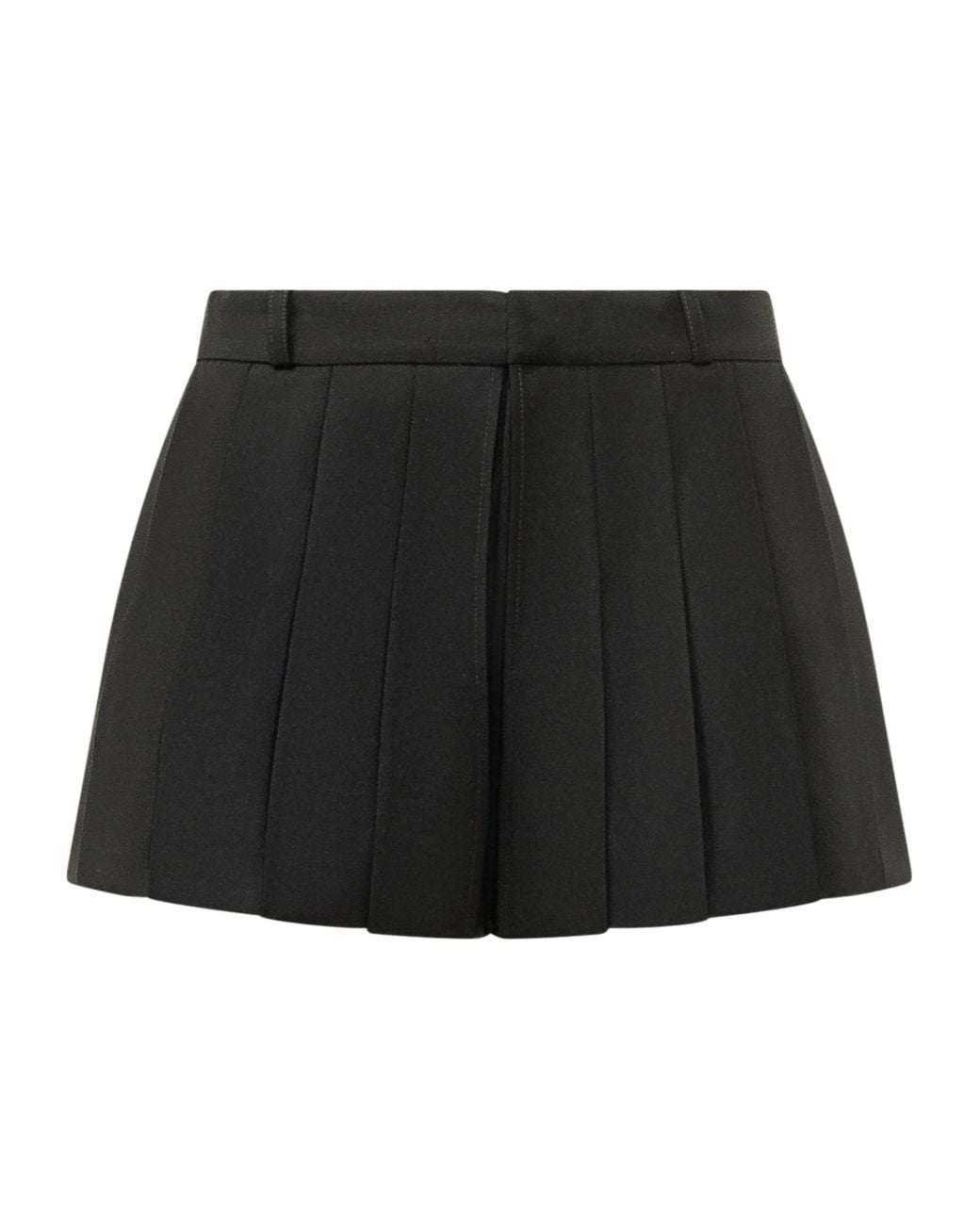 Coperni Black Pleated Mini Shorts