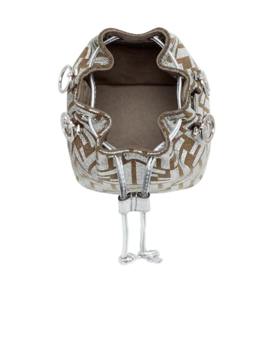 Fendi White Mon Tresor Logo Detailed Mini Bag