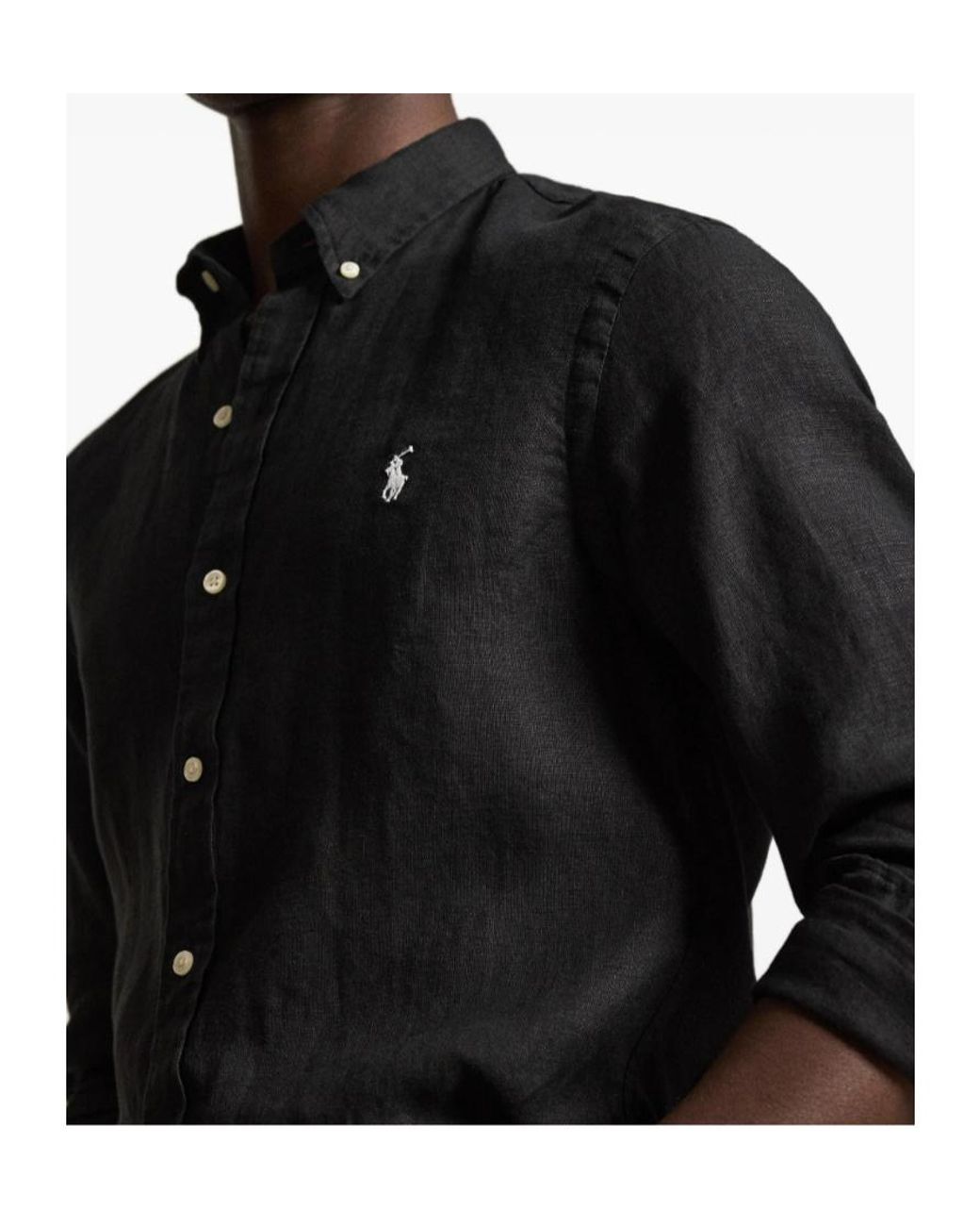 Ralph Lauren Black Slim Fit Button-Down Shirt for men