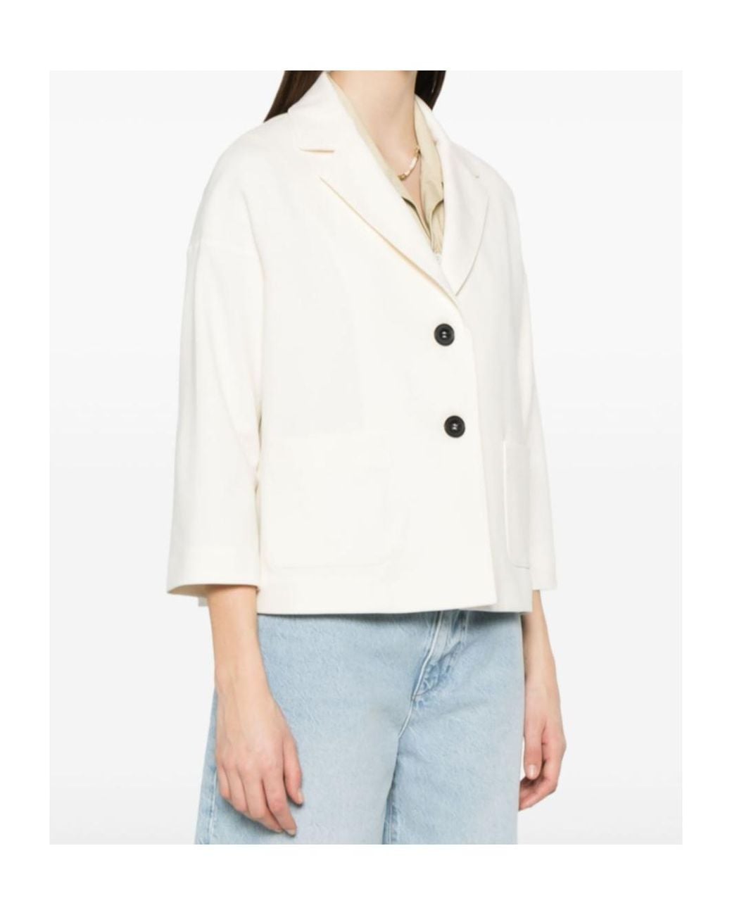 Circolo 1901 White Boxy Two-Button Blazer