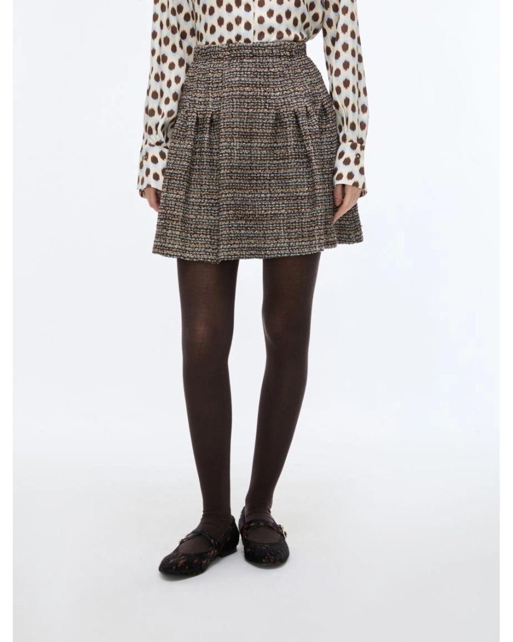 iBlues Brown Tweed Skirt