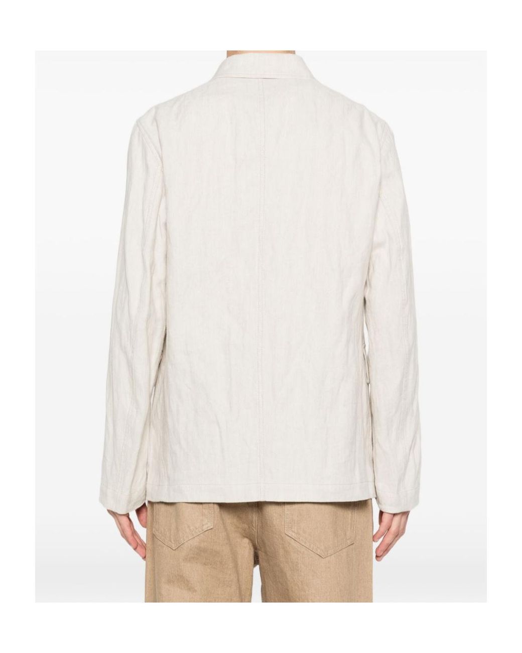 Dries Van Noten White Long-Sleeved Casual Jacket for men