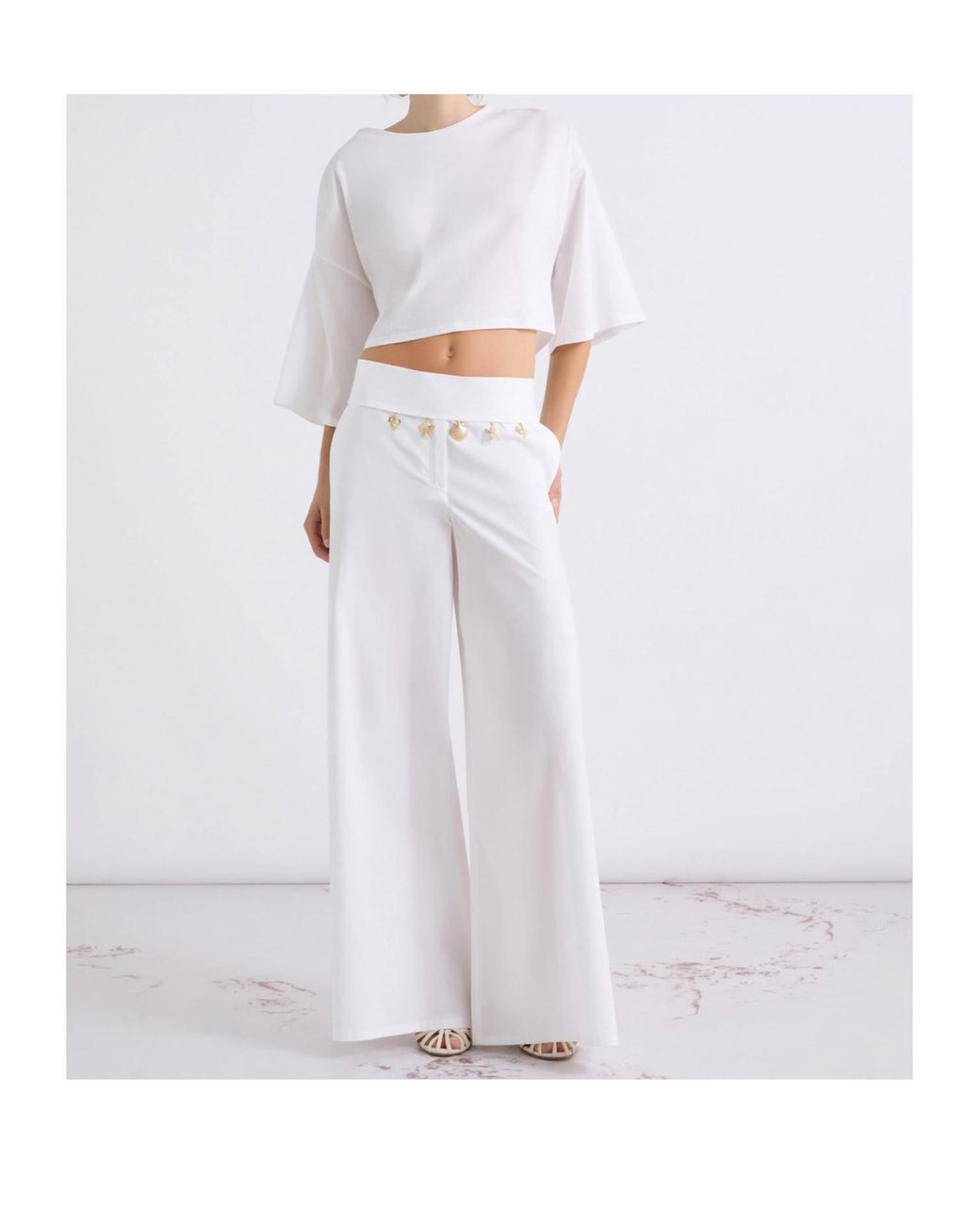 Marella White Pocket Casual Pants