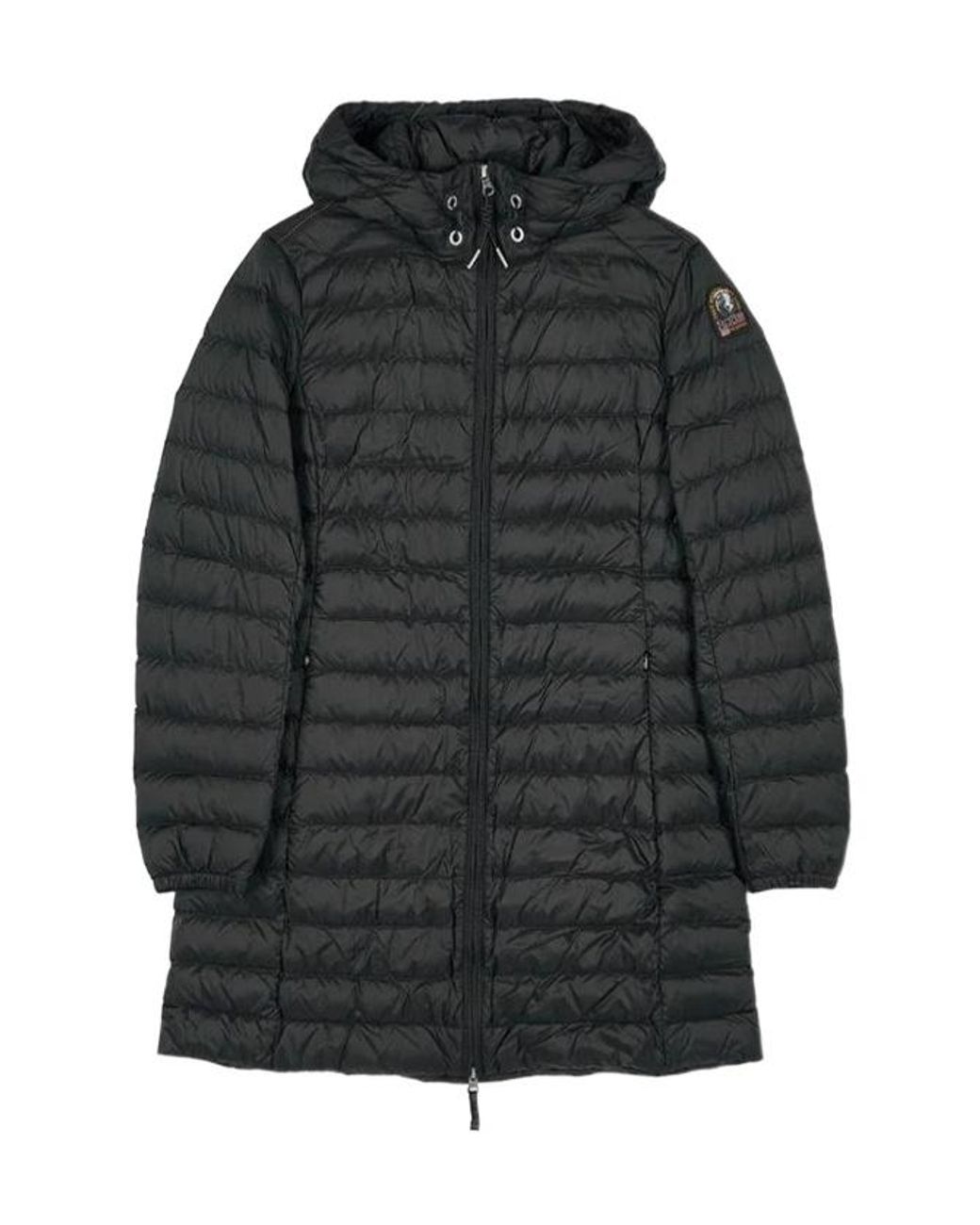 Parajumpers Gray Logo Quilted Down Jacket