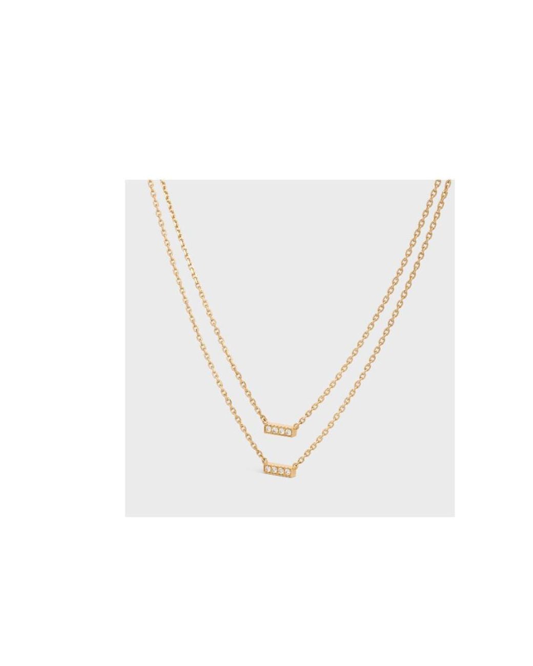 Céline White Line Double Necklace