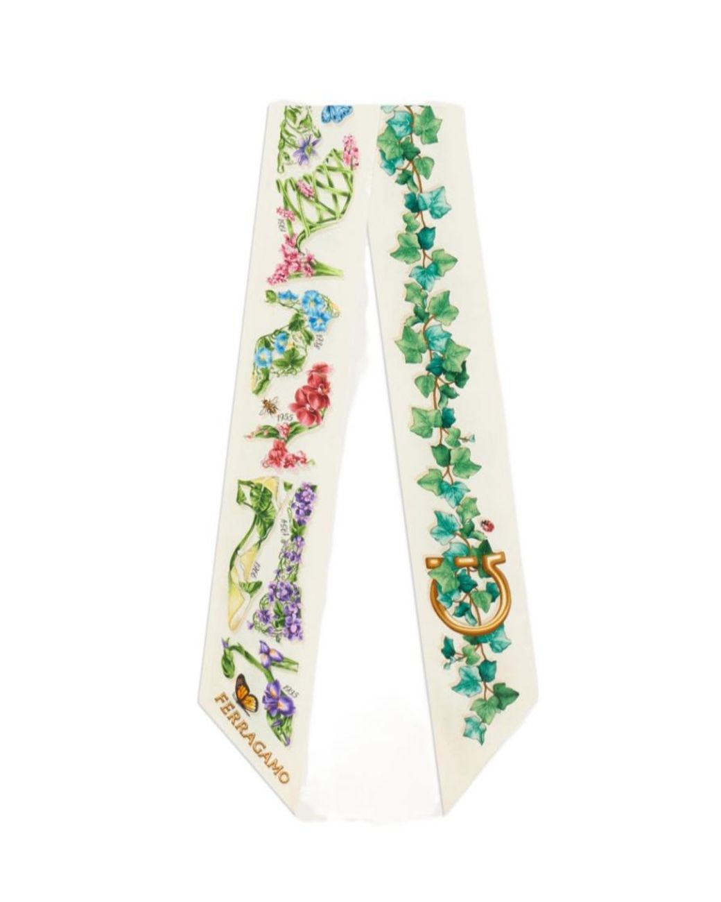 Ferragamo White Printed Flower Headband