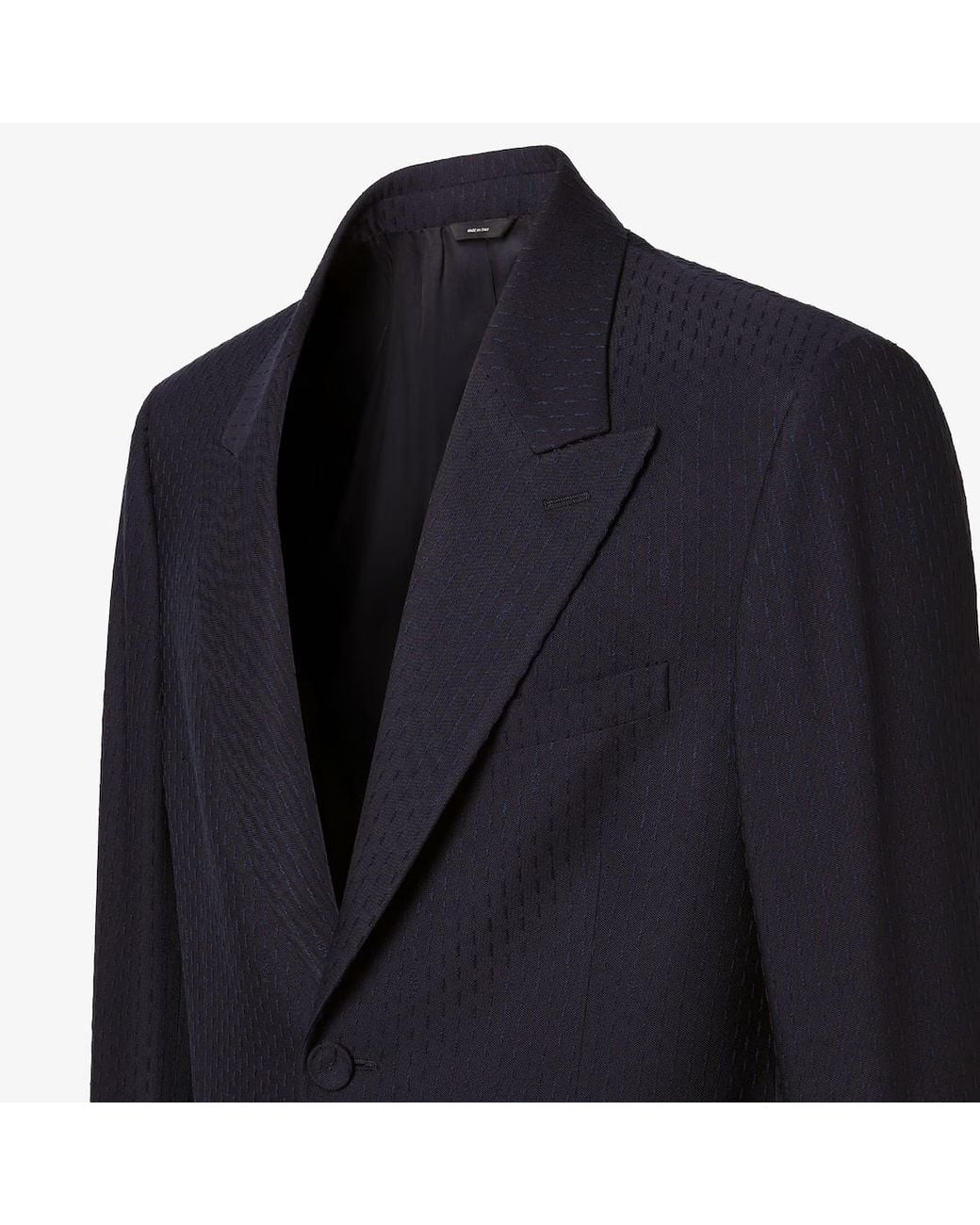 Fendi Blue Single-Breasted Textured Blazer for men