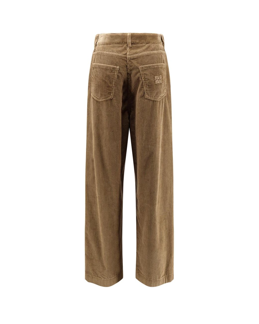 Miu Miu Natural Wide-Leg Corduroy Trousers