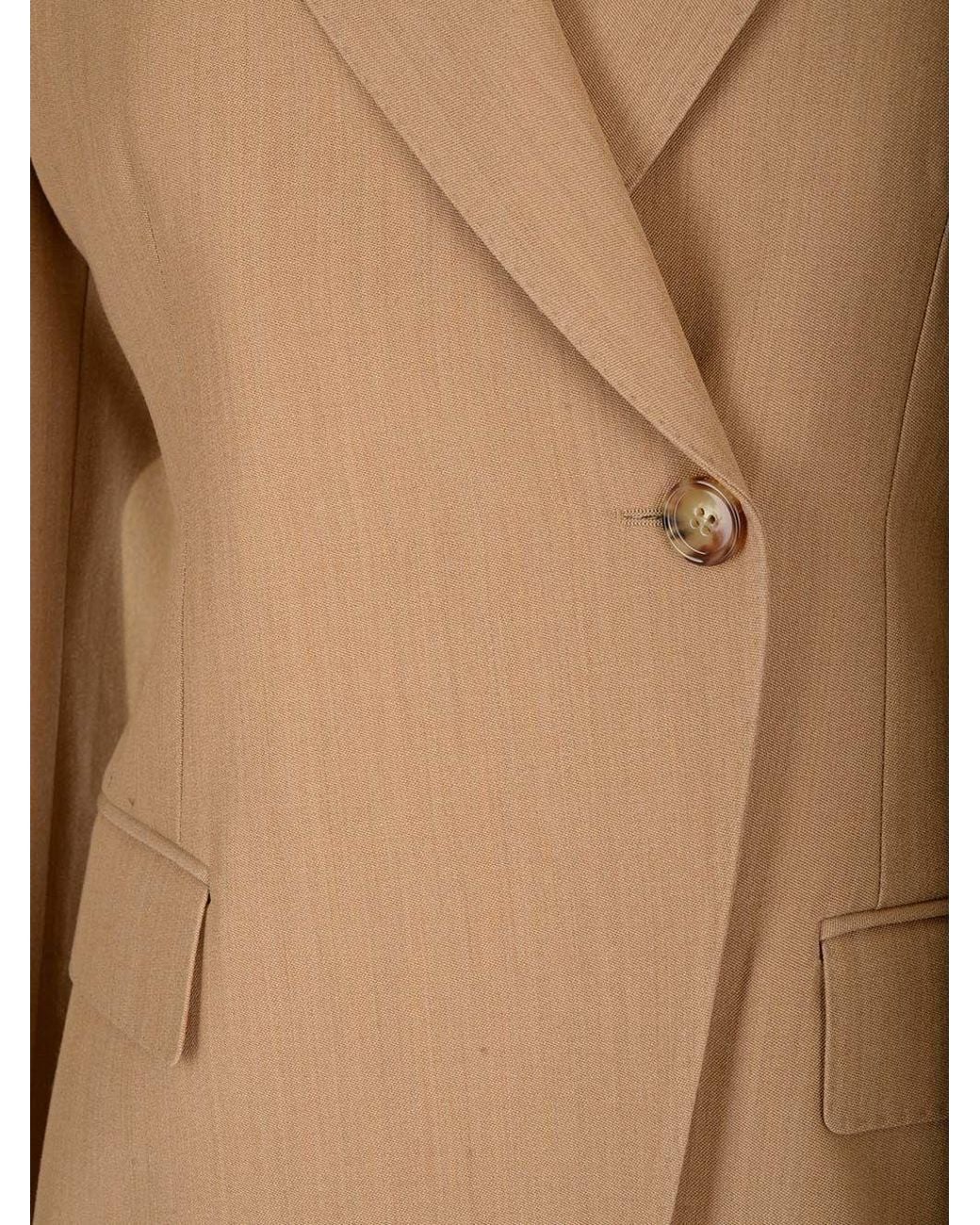 Burberry Natural Single-Breasted Tailored Jacket