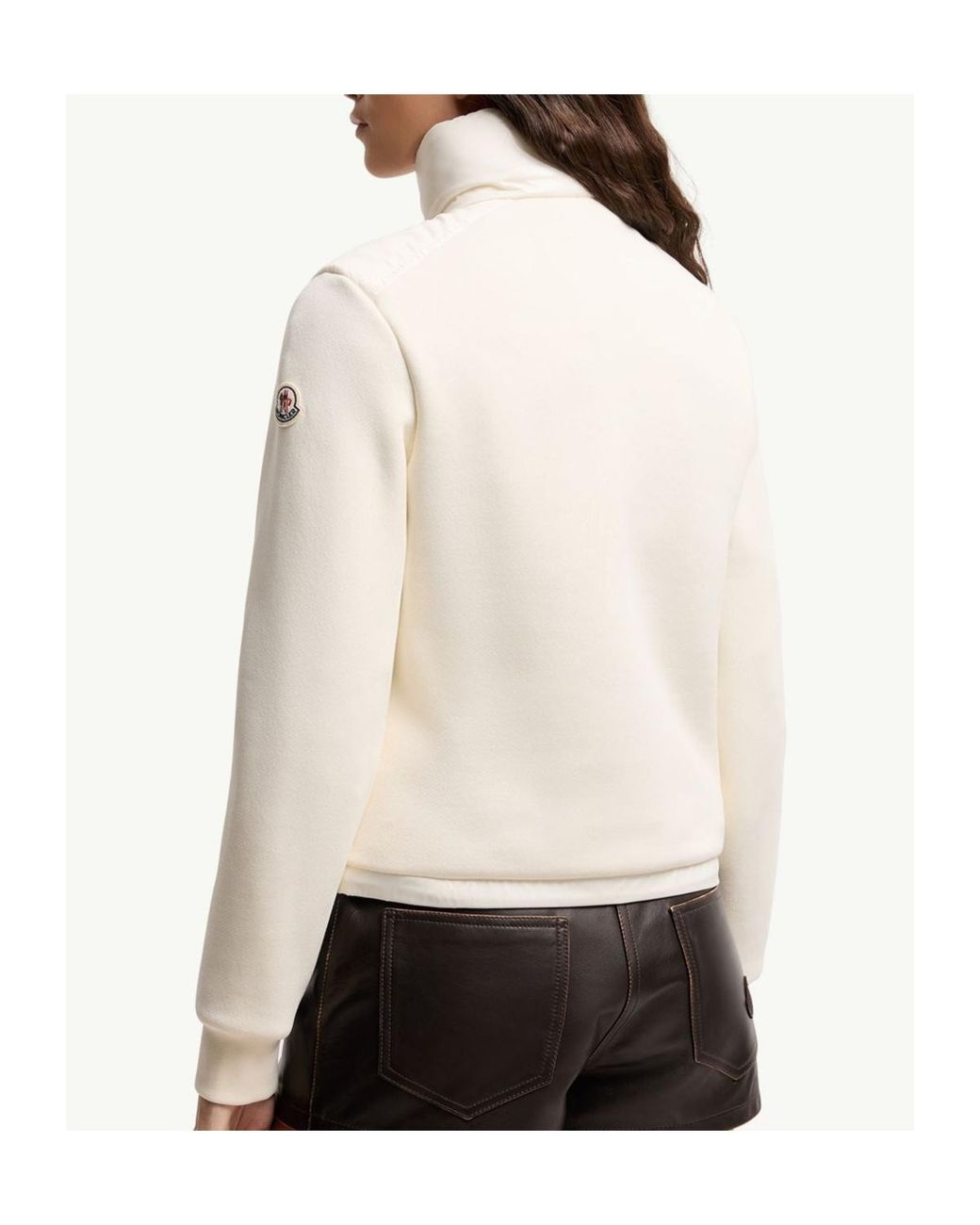 Moncler White Zip-Up Sweatshirt