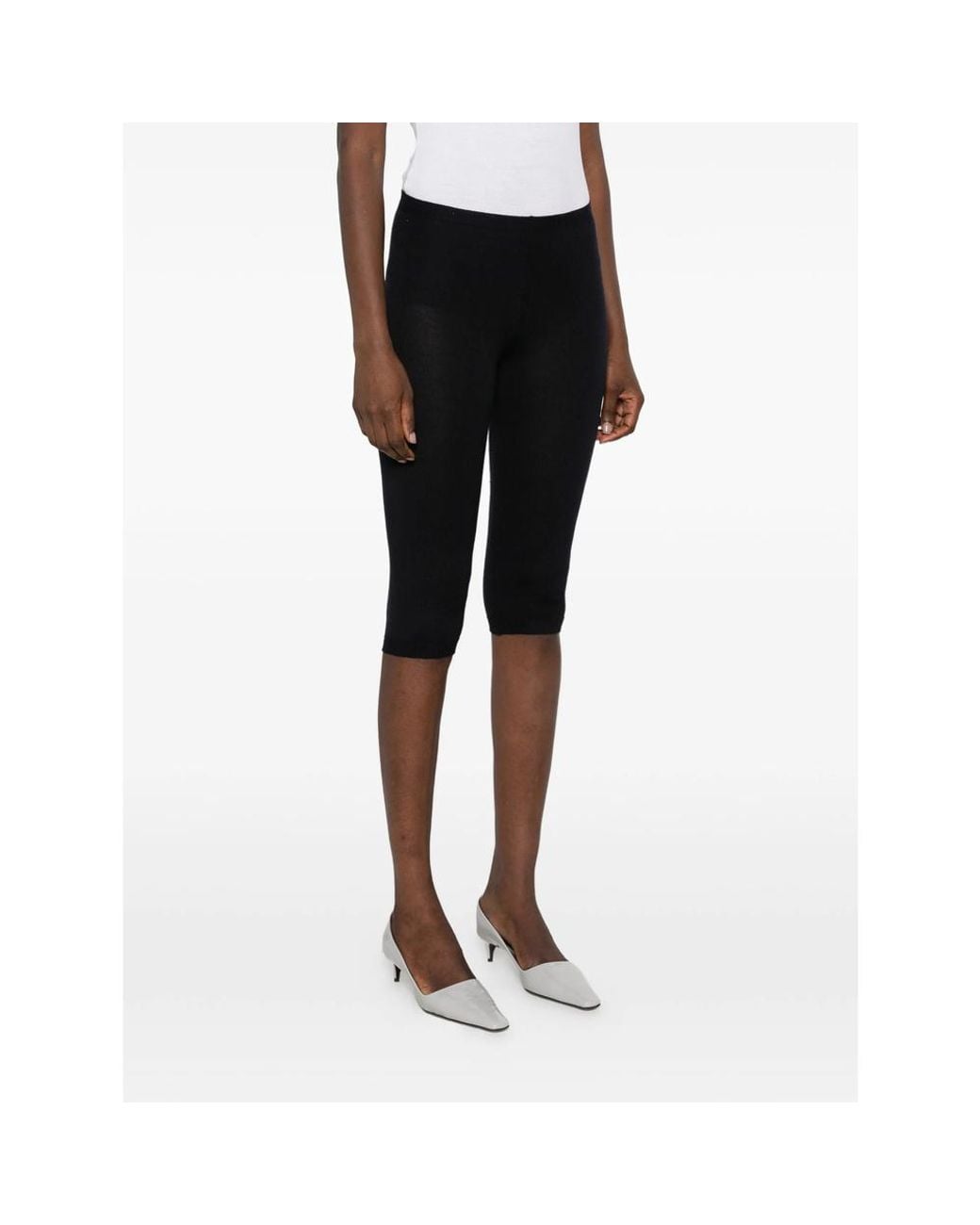 Paloma Wool Black Ribbed-Waist Leggings