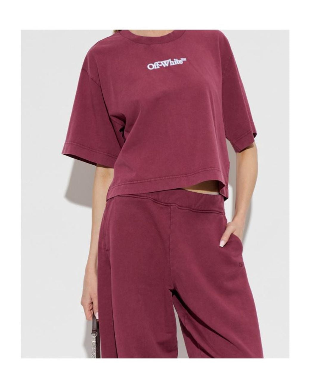 Off-White c/o Virgil Abloh Red Crew-Neck T-Shirt