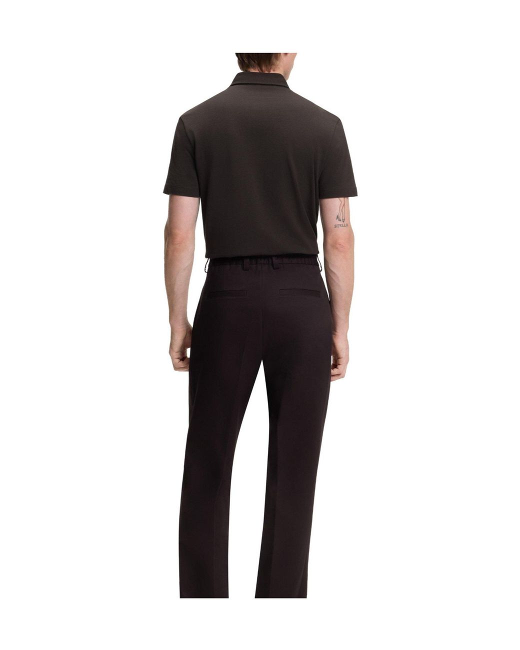 Boss Black Short-Sleeved Cotton Polo Shirt for men