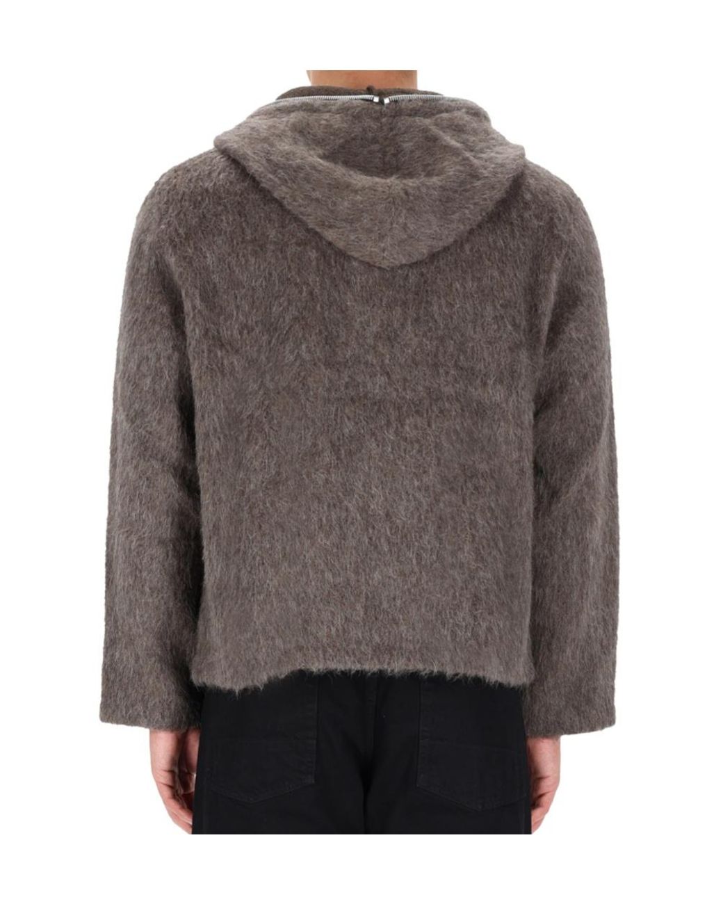 Our Legacy Brown Fuzzy Full-Zip Hooded Sweater for men