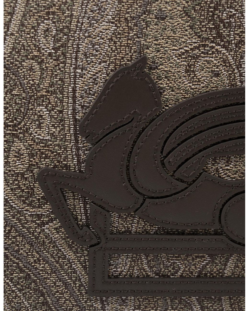 Etro Brown Paisley-Print Logo-Appliqué Backpack for men