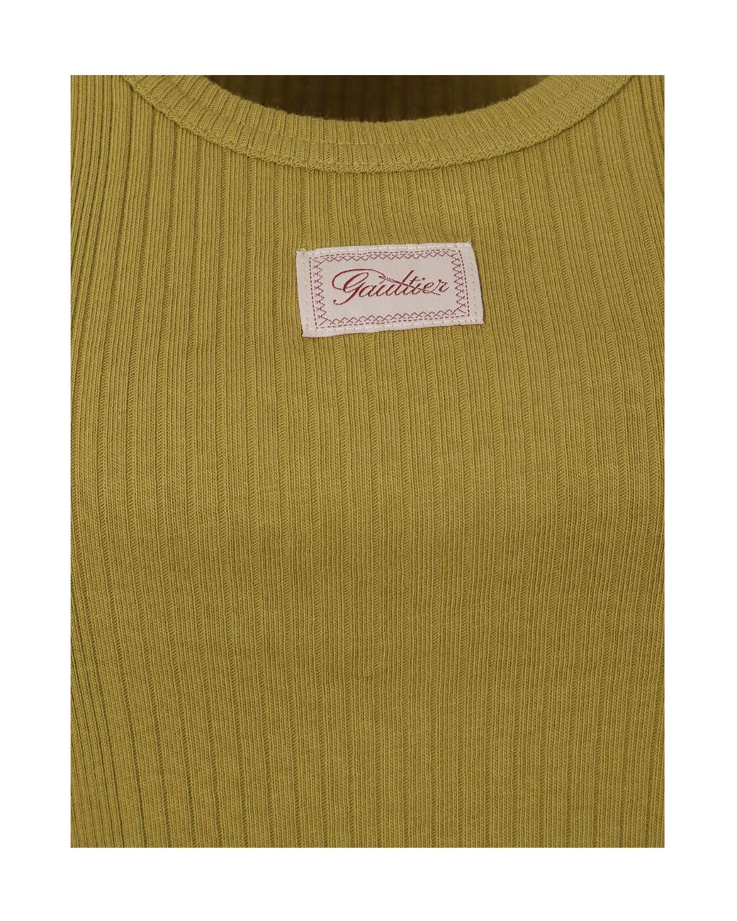 Jean Paul Gaultier Green Ribbed Patch Mini Knitted Dress