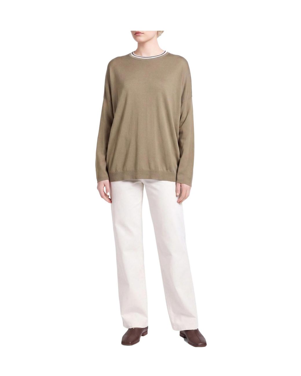Brunello Cucinelli Green Military Sweater Virgin Wool, Cashmere