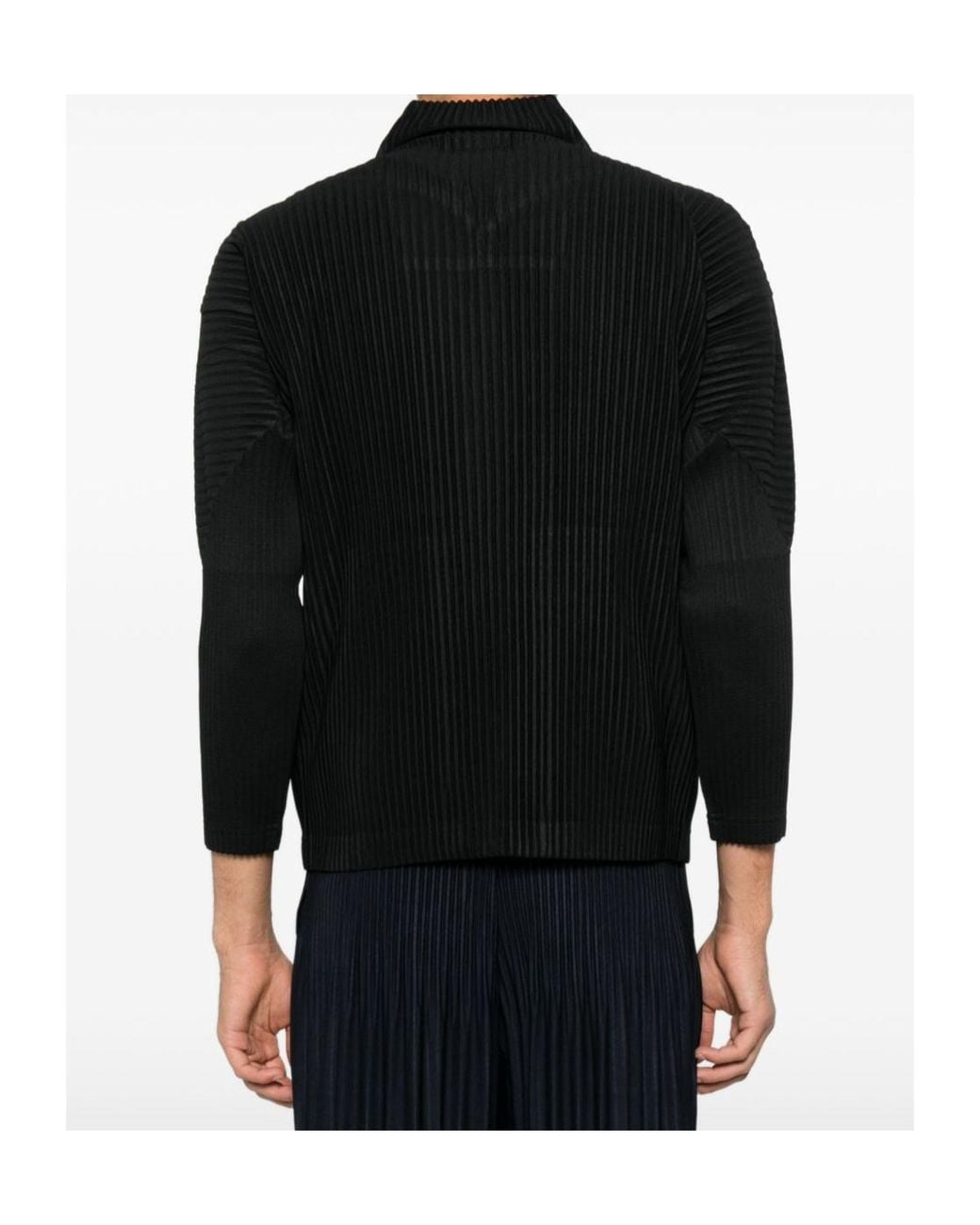 Homme Plissé Issey Miyake Black Long-Sleeve Casual Jacket for men