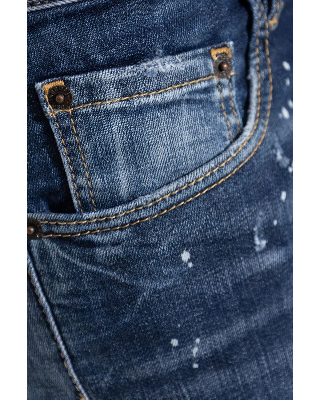 DSquared² Blue Distressed Straight-Leg Jeans for men