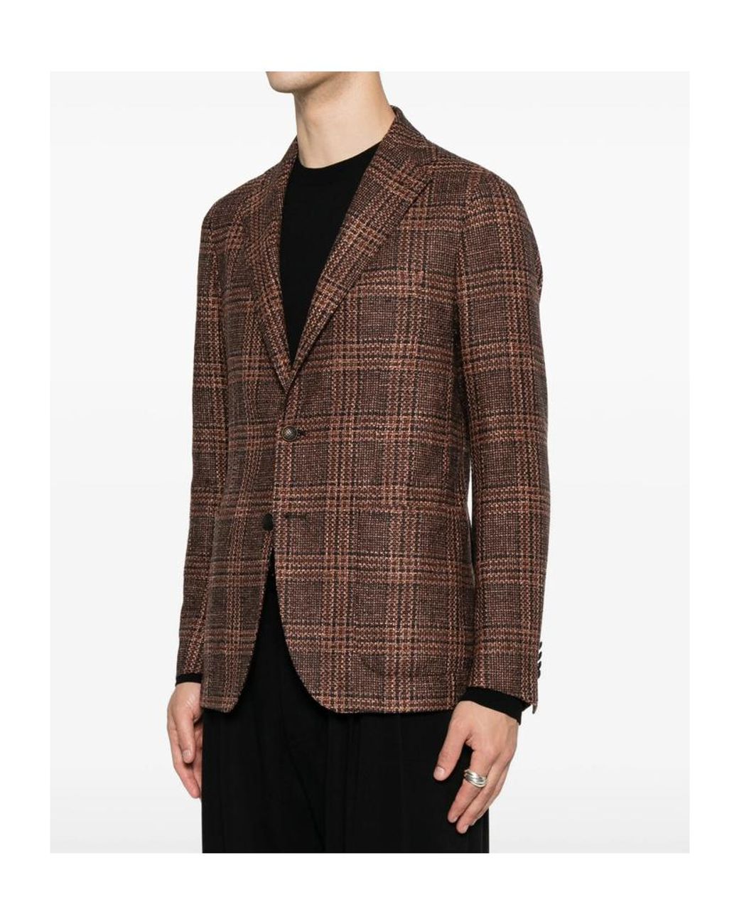 Tagliatore Brown Single-Breasted Casual Jacket for men