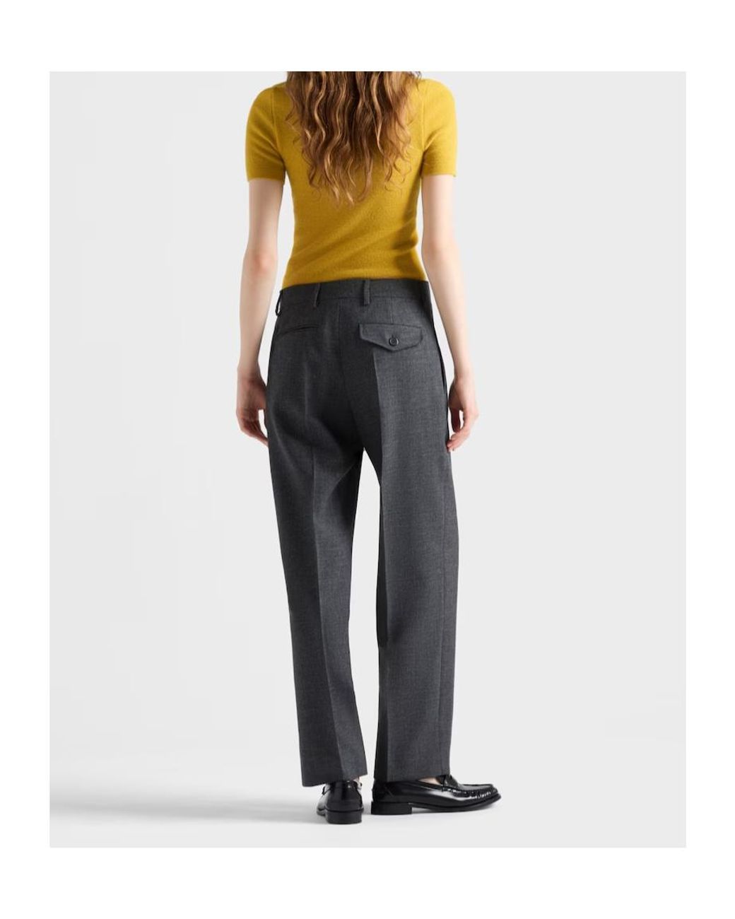 Prada Gray Rush Stitch Pants
