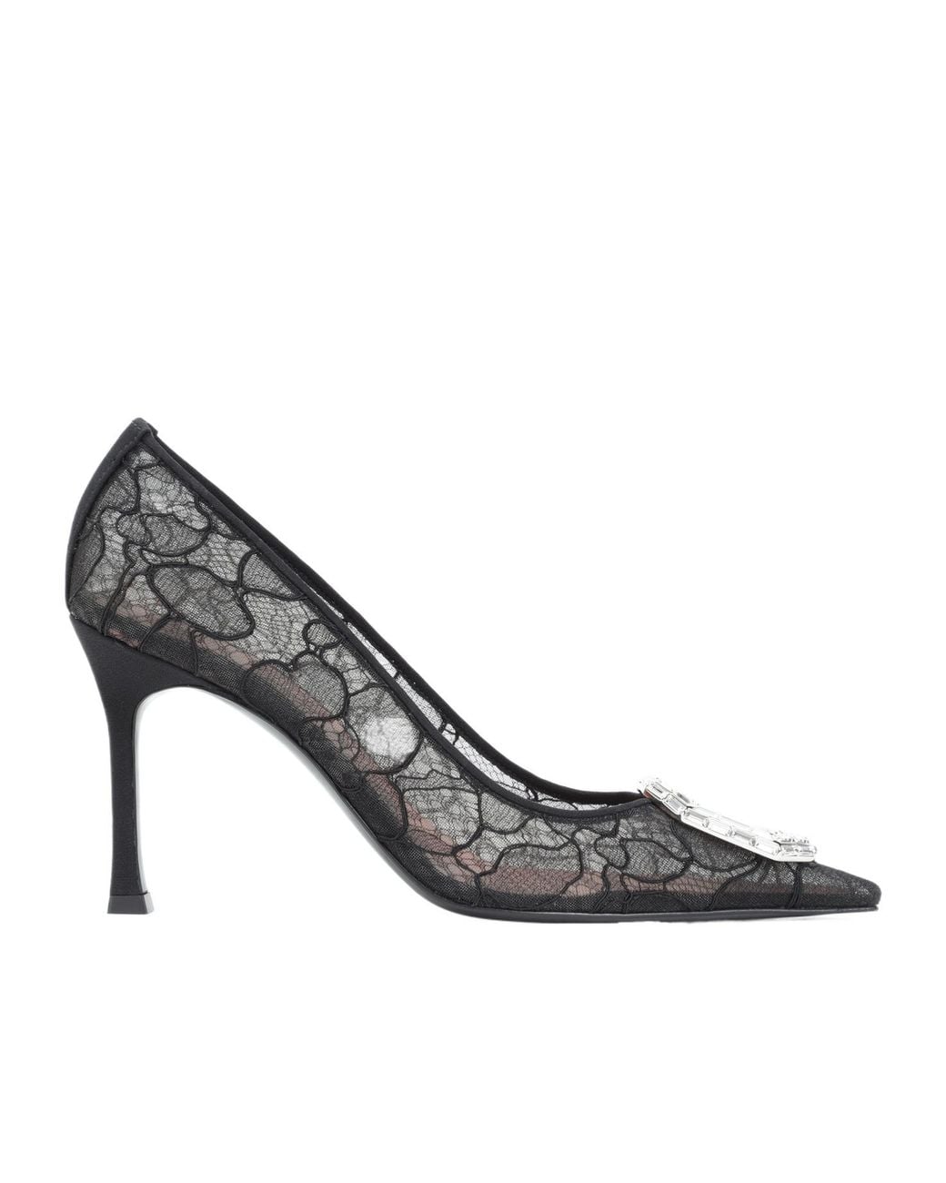 AMINA MUADDI Metallic Pointed-Toe High Heels