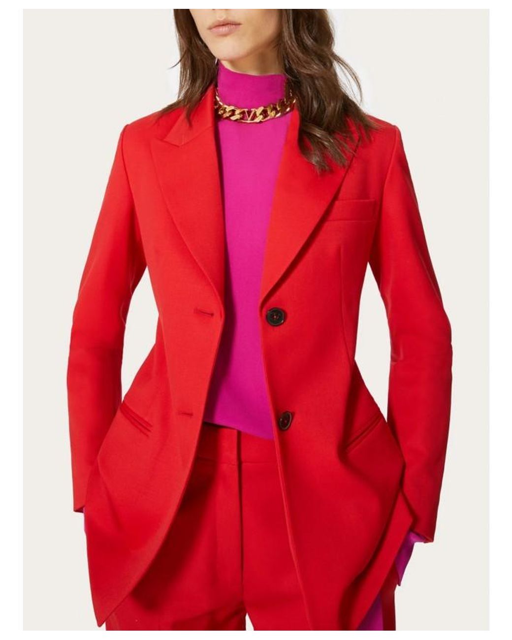 Valentino Single-Breasted Stretch Tailored Jacket