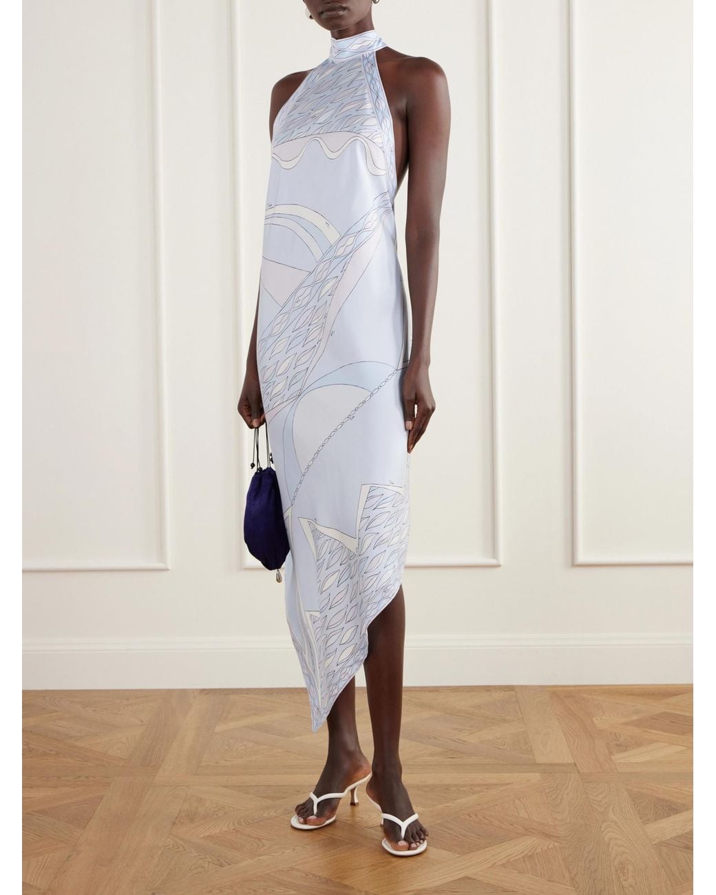 Emilio Pucci White Printed Silk Dress