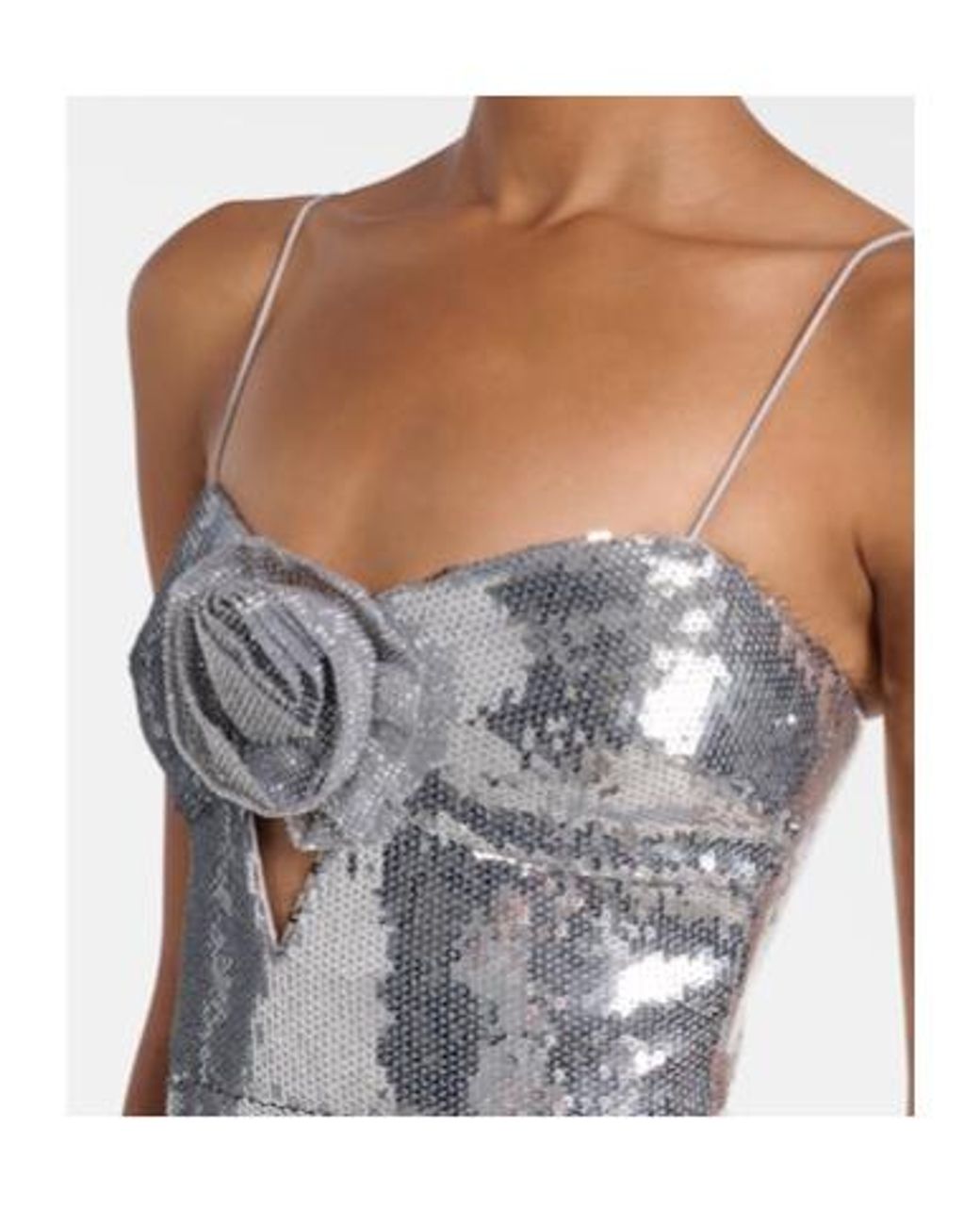 Rebecca Vallance White Sequined Gown
