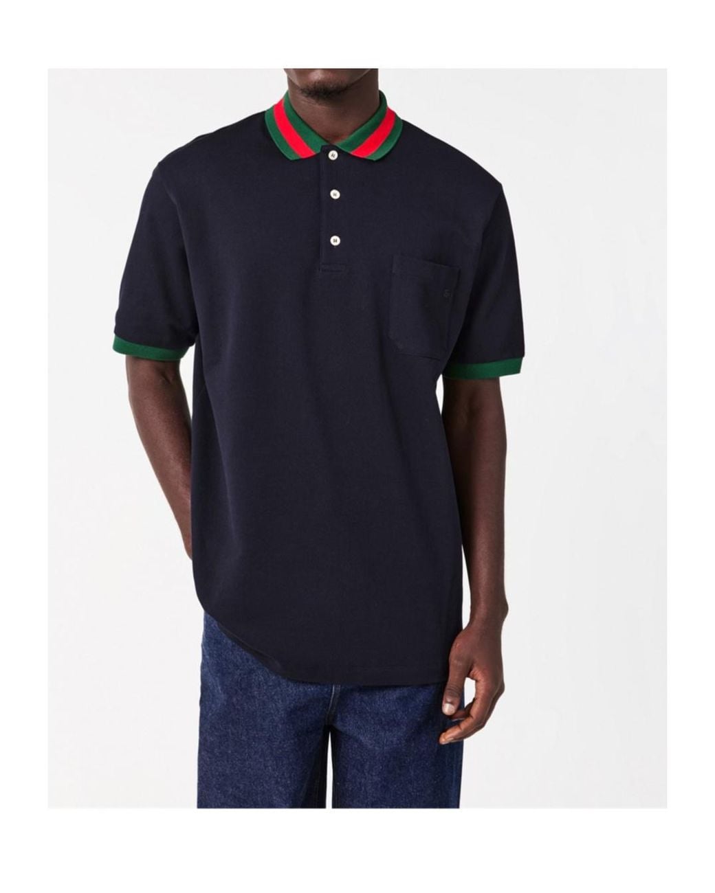 Gucci Blue Short-Sleeved Polo Shirt for men