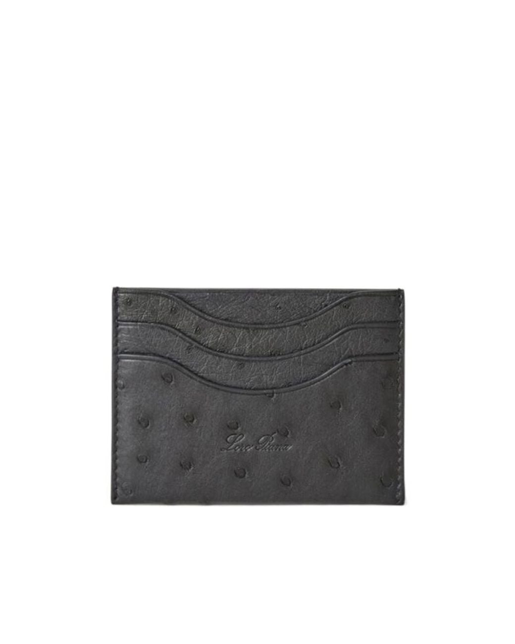 Loro Piana Gray Logo Card Holder for men